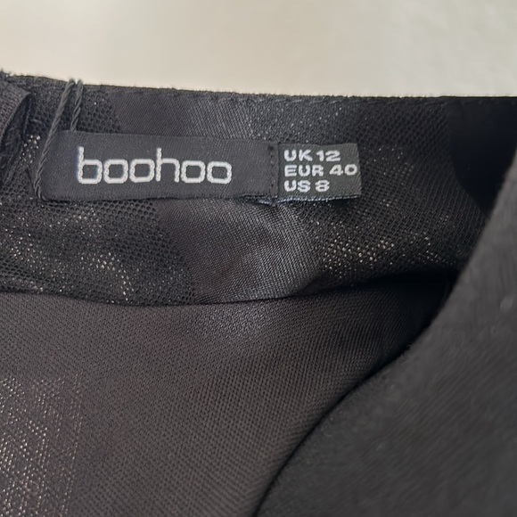 NWT BOOHOO Highneck Feather Skirt Mini Dress - Picture 12 of 12